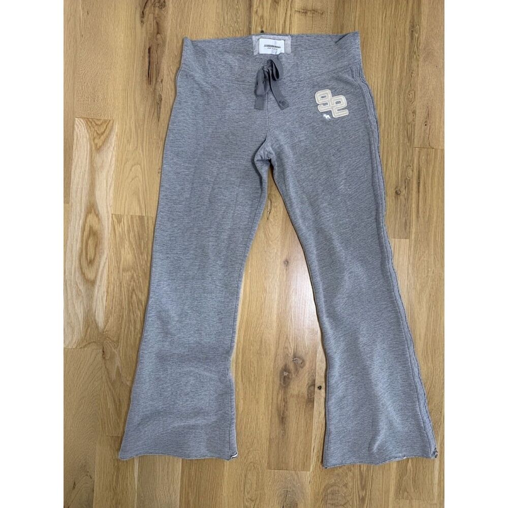 Vintage Abercrombie & Fitch Gray Flare Sweatpants Size Large Y2K Lounge EUC